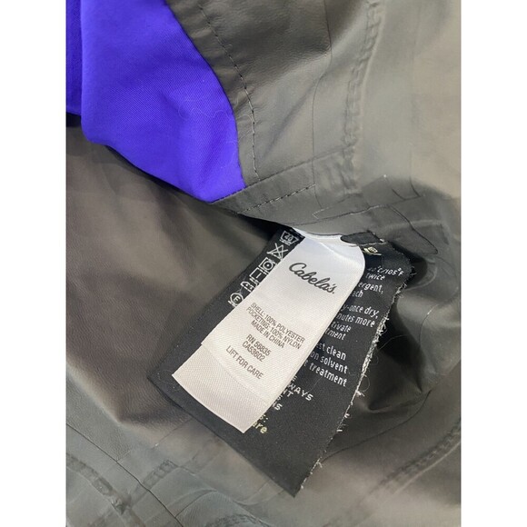 Cabelas Goretex 2XL Waterproof Wind Rain Mens Hooded Full Zip Coat Jacket Purple - Picture 6 of 9